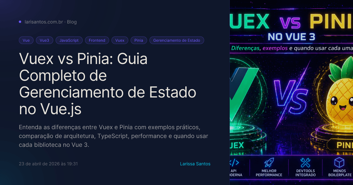 Exemplo de og:image gerada dinamicamente pelo Satori, com título, descrição e tags de um post preenchidos a partir dos dados reais da página